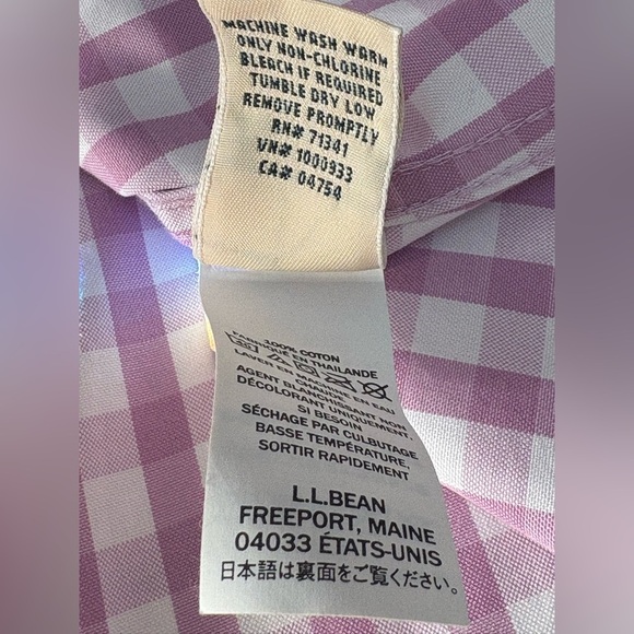 Vintage L.L Bean Purple Plaid Wrinkle Free Women's Top - Picture 11 of 11